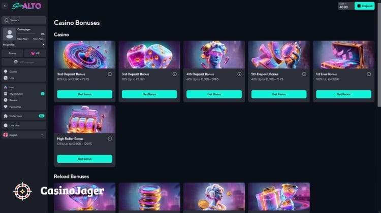 Spinalto Promoties en Bonussen