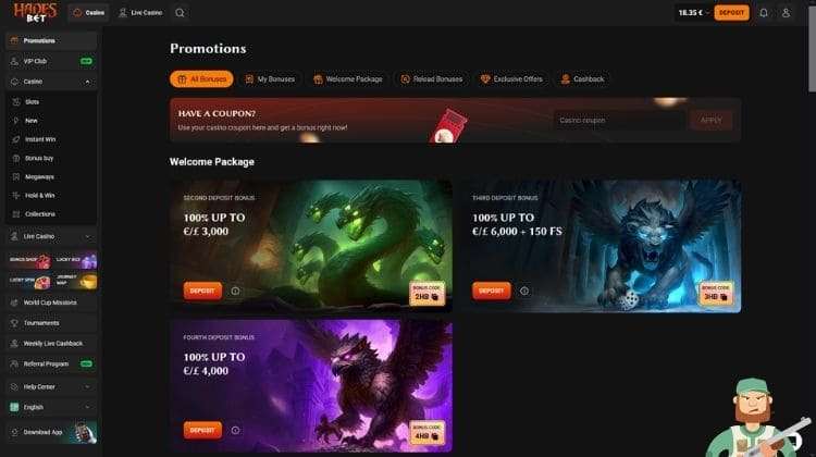 HadesBet Promoties en Bonussen