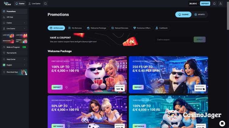 WinPlace Promoties en Bonussen