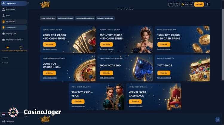 CrownJewelz Promoties en Bonussen
