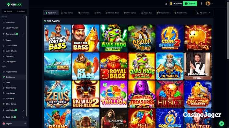 Onluck Casino Spelaanbod