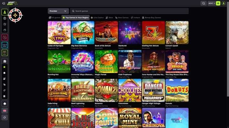 SpinyRush Casino Spelaanbod