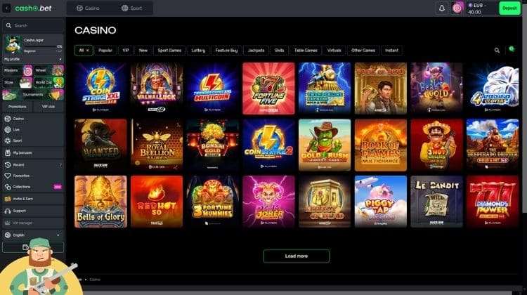 casho.bet Casino Spelaanbod