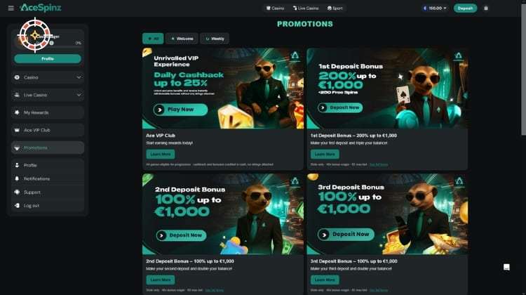 Ace Spinz Promoties en Bonussen
