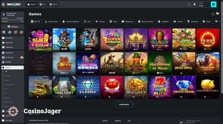 InkyBet Casino Spelaanbod