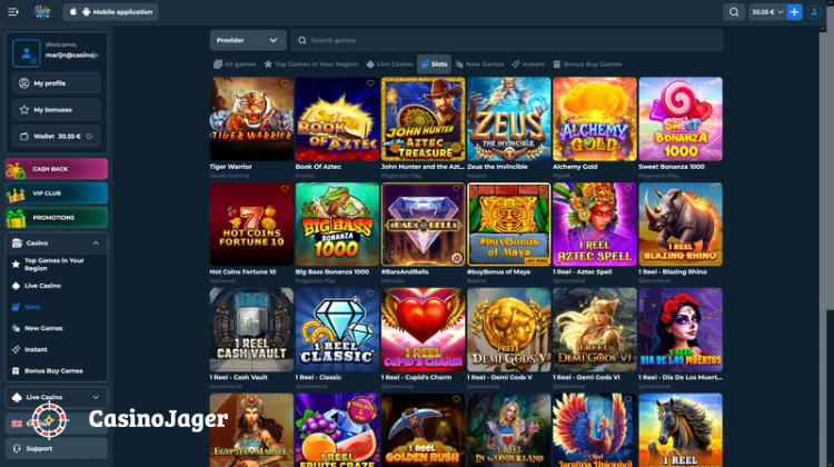 Rolly Spin Casino Spelaanbod