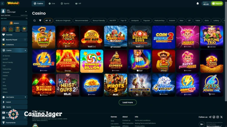 Wakuna Casino Spelaanbod